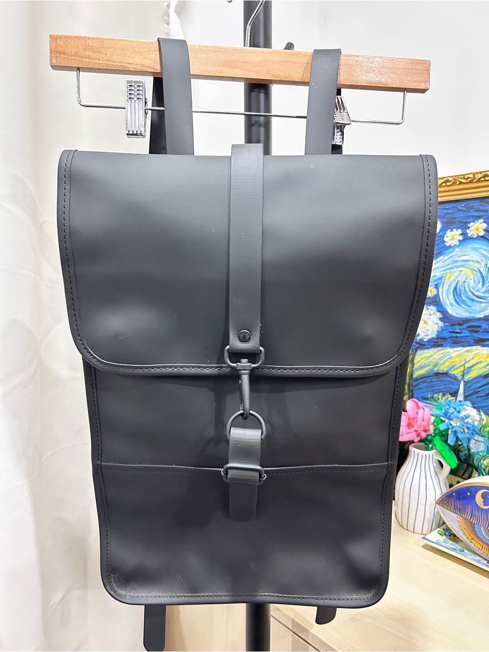 Rains Black Waterproof Backpack